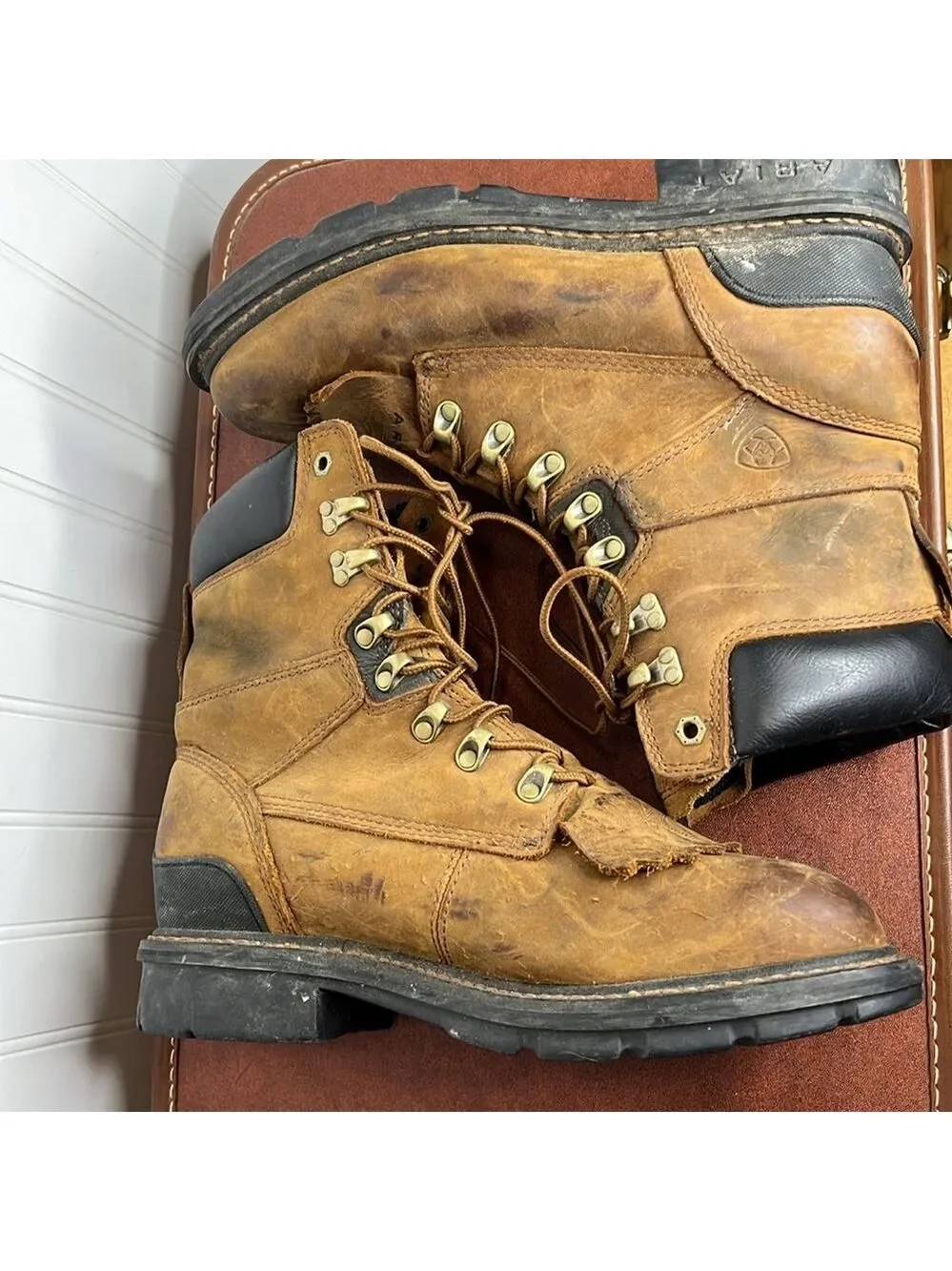 Ariat Workhog 8” Waterproof Leather Work Boots Size 10EE